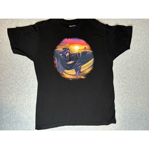 Ghost Face Spring Break Scary Movie Mask Halloween Men's‎ Shirt Black Large - Picture 1 of 8